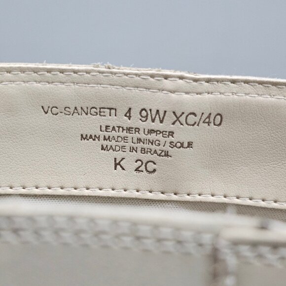 Vince Camuto Sangeti Knee High Boots Women 9 WIDE Ivory Cream Leather Block Heel - Picture 14 of 15